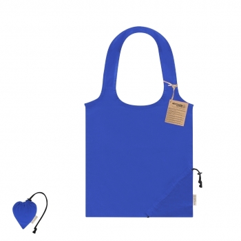 Bolsa plegable de algodón reciclado RPET 140 g/m² diseño corazón