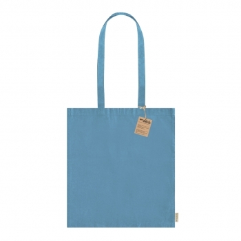 Bolsa tote de algodón reciclado RPET 140 g/m² etiqueta lateral