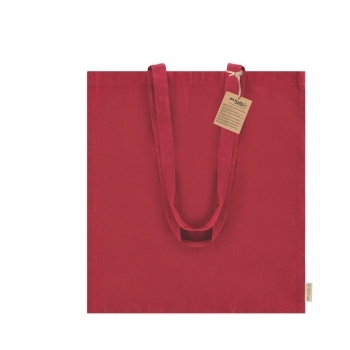 Bolsa tote de algodón reciclado RPET 140 g/m² etiqueta lateral
