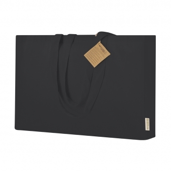 Bolsa de algodón reciclado 220 g/m² con fuelle base y laterales