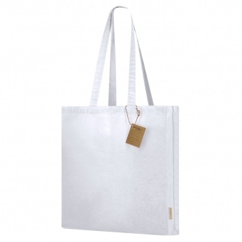 Bolsa de algodón reciclado 140 g/m² fuelle 38×42 cm RPET