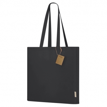 Bolsa de algodón reciclado 140 g/m² fuelle 38×42 cm RPET