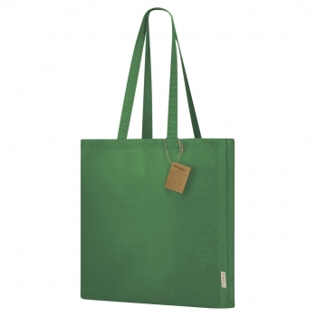Bolsa de algodón reciclado 140 g/m² fuelle 38×42 cm RPET