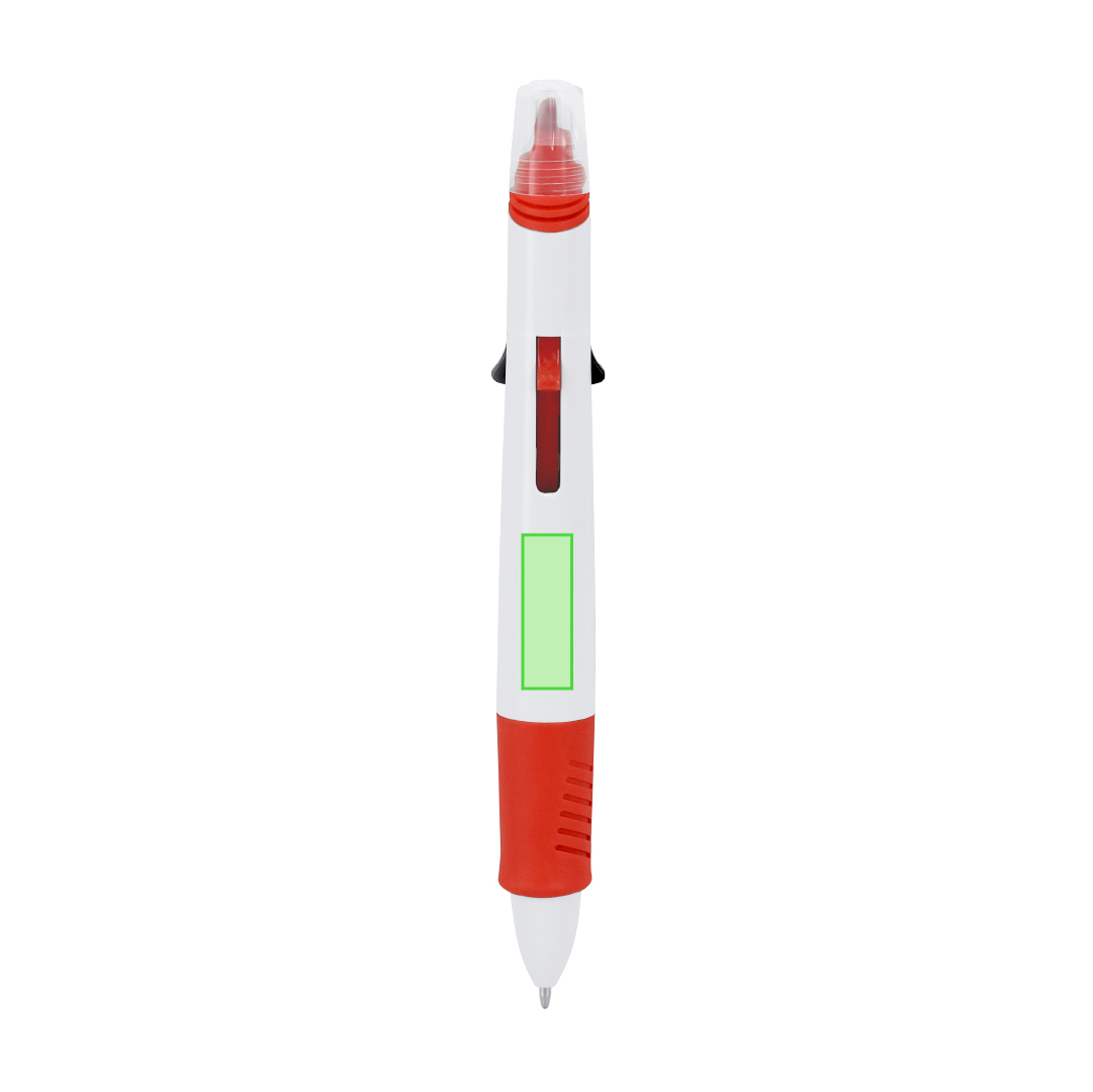 Bolígrafo multicolor con capucha de cuatro colores