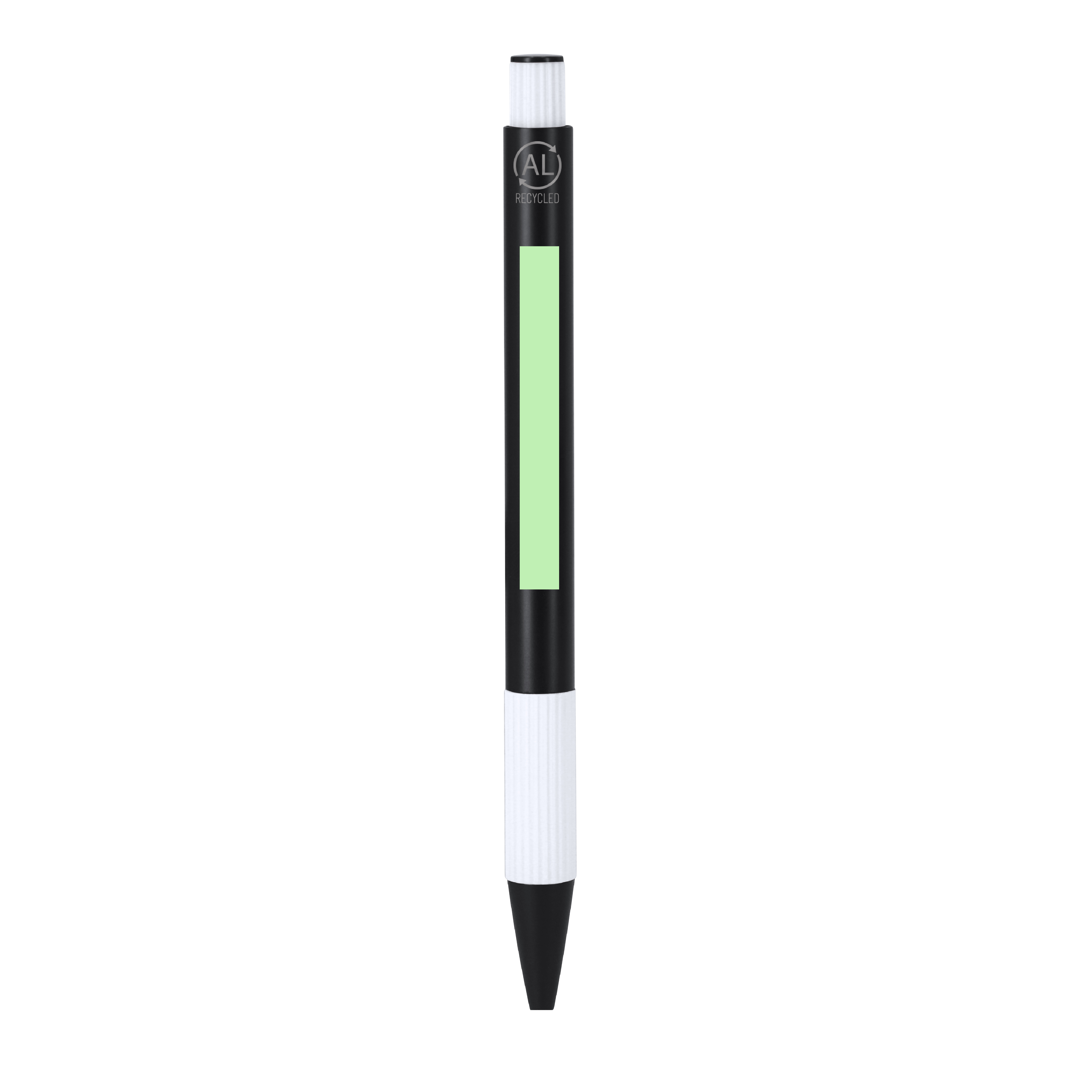 Bolígrafo de aluminio reciclado de pulsador ergonómico