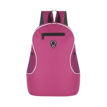Mochila de poliéster 600D con salida de auriculares, redecilla doble y diseño en colores vivos