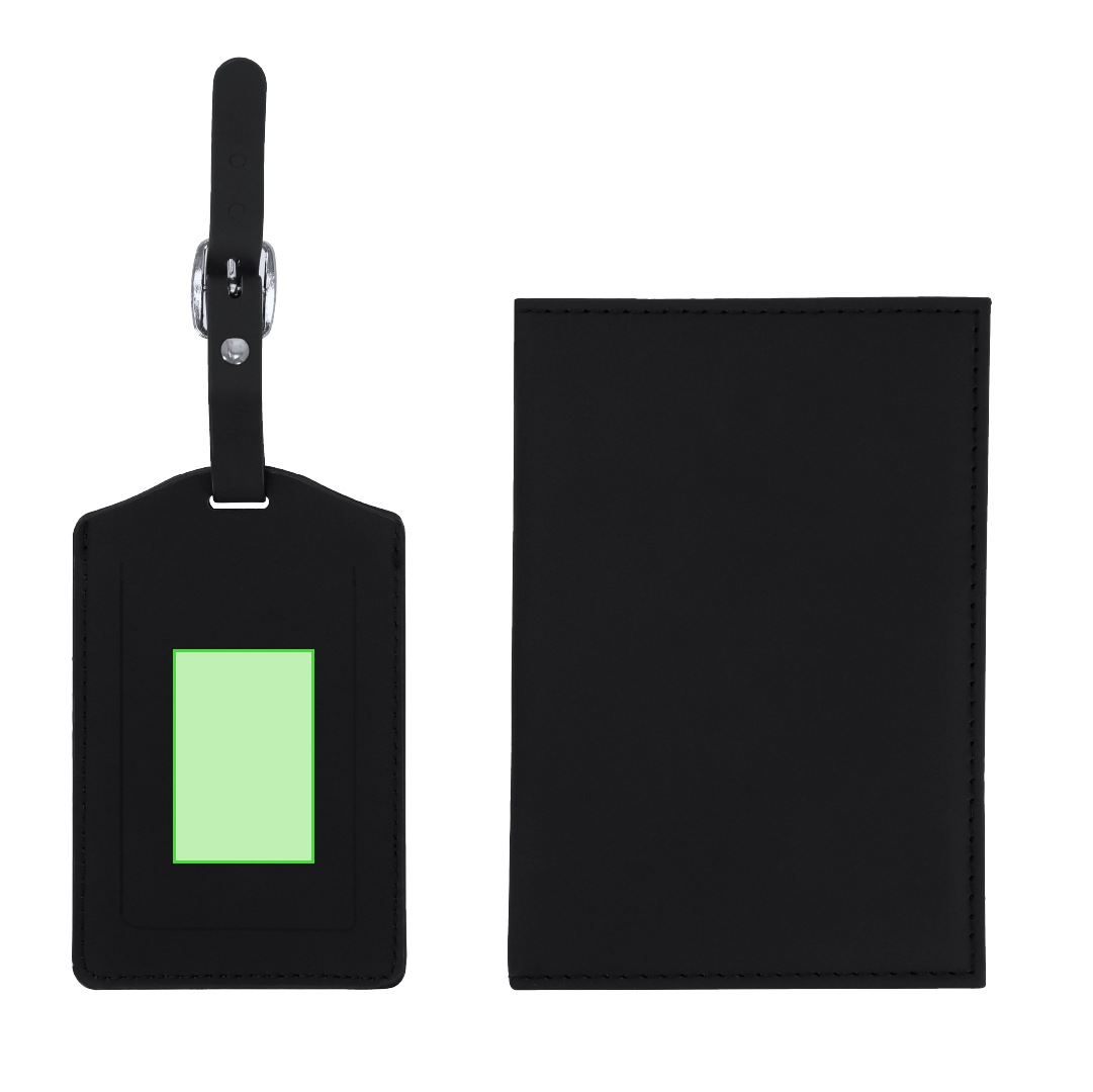 Set de viaje de cuero sintético 2 accesorios