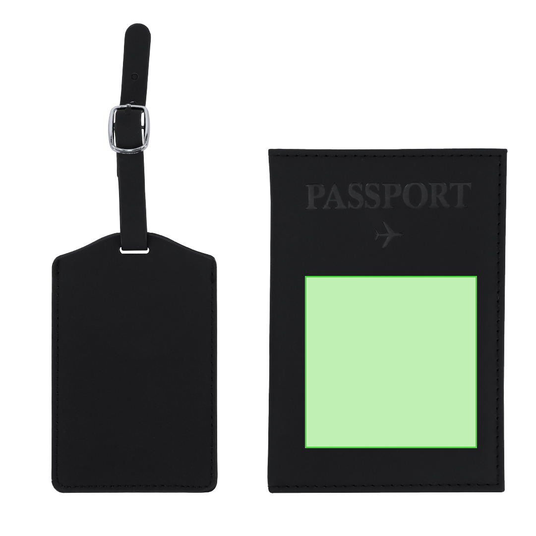 Set de viaje de cuero sintético 2 accesorios