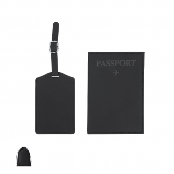 Set de viaje de cuero sintético 2 accesorios