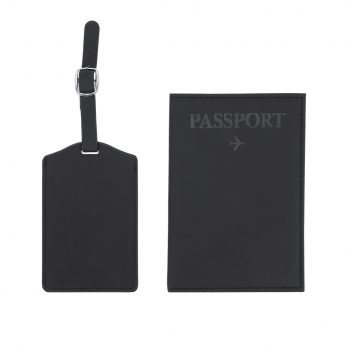 Set de viaje de cuero sintético 2 accesorios