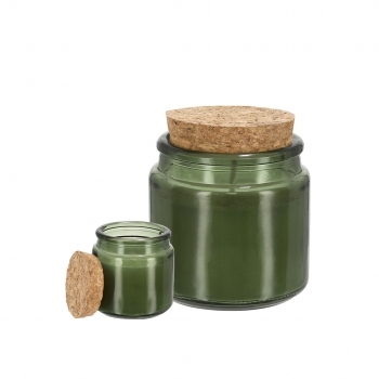 Vela aromática de cristal con tapa de corcho aroma vainilla