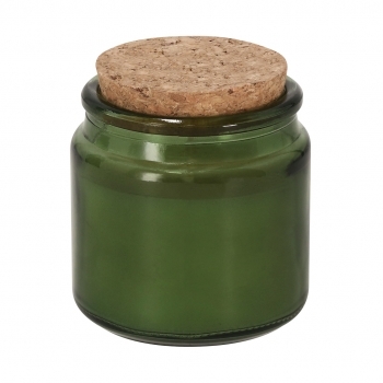Vela aromática de cristal con tapa de corcho aroma vainilla