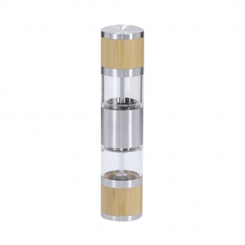 Molinillo manual para sal y pimienta de acero inox y bambú molienda regulable