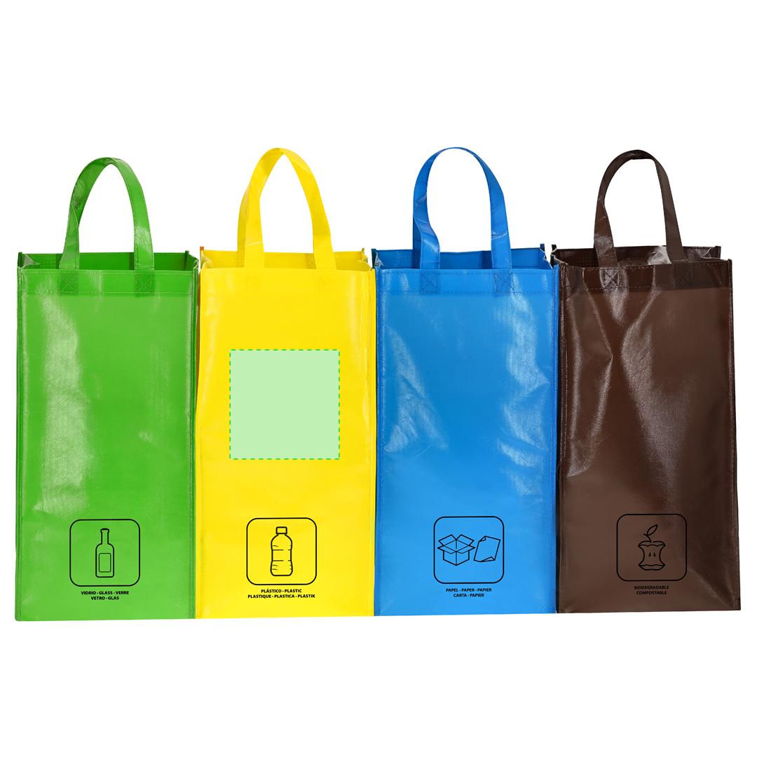 Set de bolsas reutilizables de non-woven laminado 4 bolsas