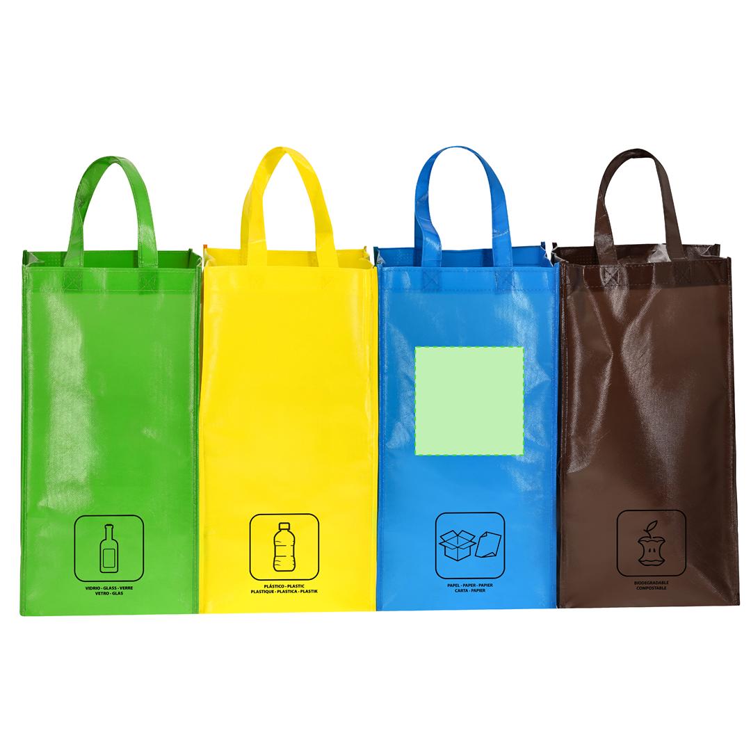 Set de bolsas reutilizables de non-woven laminado 4 bolsas