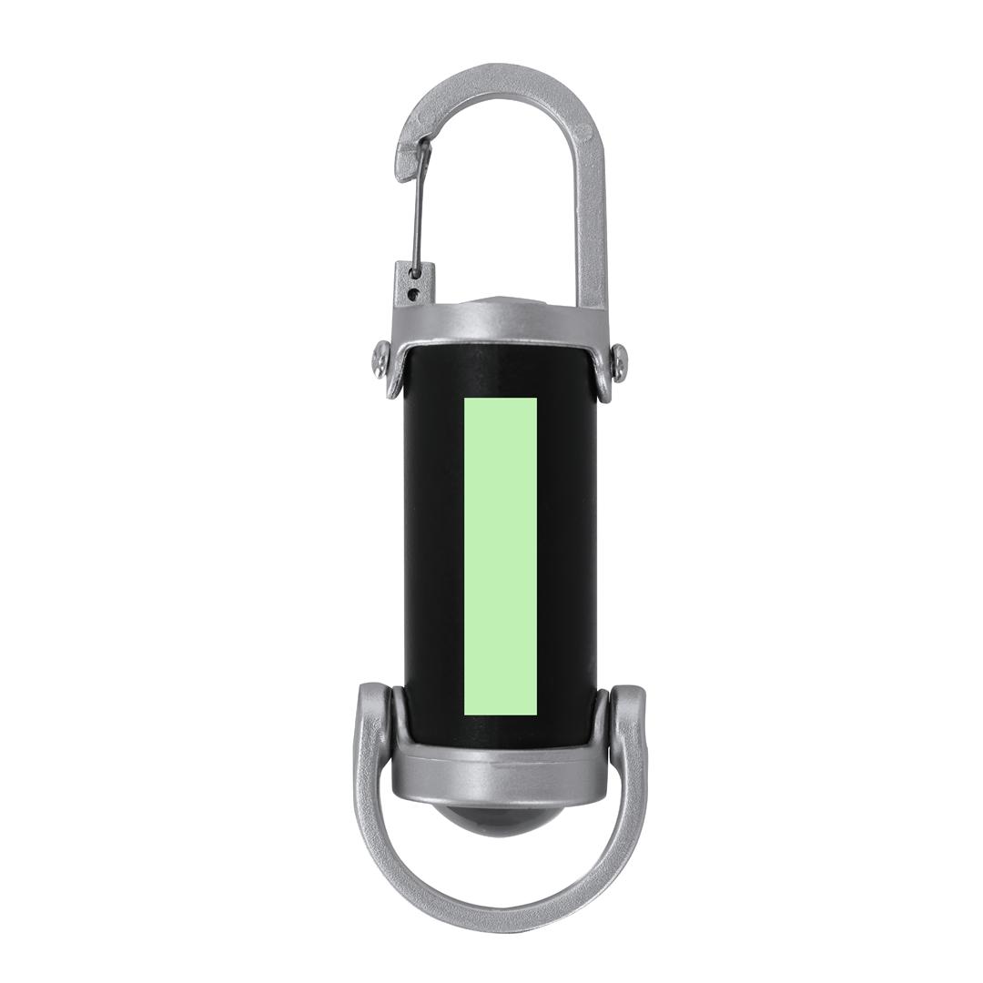 Linterna de ABS con mosquetón 4 LEDs y 8 luces COB 7 posiciones batería 400 mAh