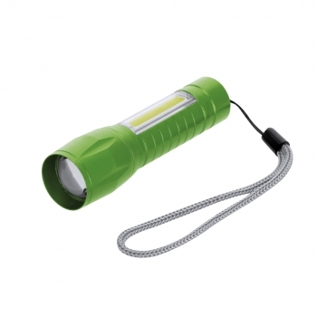 Linterna de aluminio mate 8 LEDs y 10 luces COB con zoom y batería 400 mAh