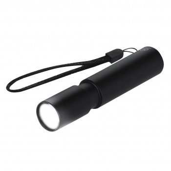 Linterna de aluminio reciclado con zoom 1 luz COB 3 posiciones batería 400 mAh