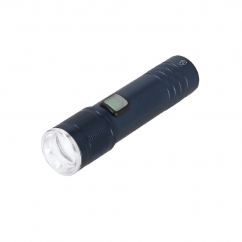 Linterna de aluminio reciclado con zoom 1 luz COB batería 800 mAh carga Tipo C