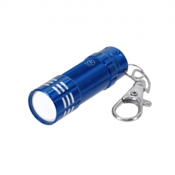 Llavero linterna de aluminio reciclado brillante 3 LEDs con pilas incluidas 5,4 cm