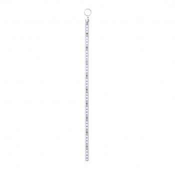 Llavero regla plegable de 50 cm en ABS con anilla giratoria escala en cm