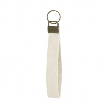 Llavero con cinta de poliéster y accesorios de metal envejecido 2,5×15,5 cm