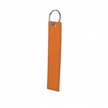 Llavero de poliéster con costuras a juego y dos anillas plateadas 3×13 cm