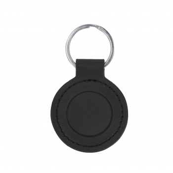 Llavero de metal con recubrimiento de PU costuras a juego y placa espejo para láser