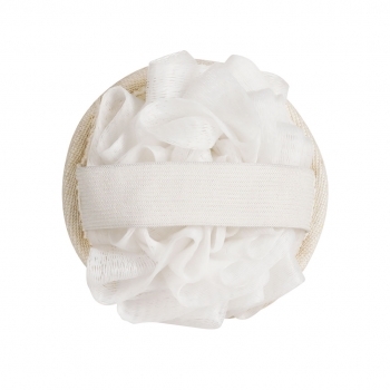 Esponja exfoliante 2 en 1 de fibra PE con lado suave y lado exfoliante