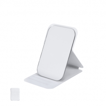 Espejo plegable de PU con soporte ajustable 3 posiciones y aumento 1x