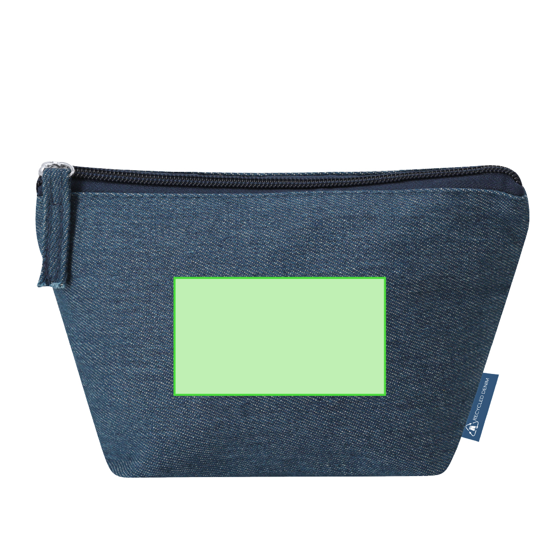 Neceser de tejido vaquero reciclado denim sostenible con cremallera