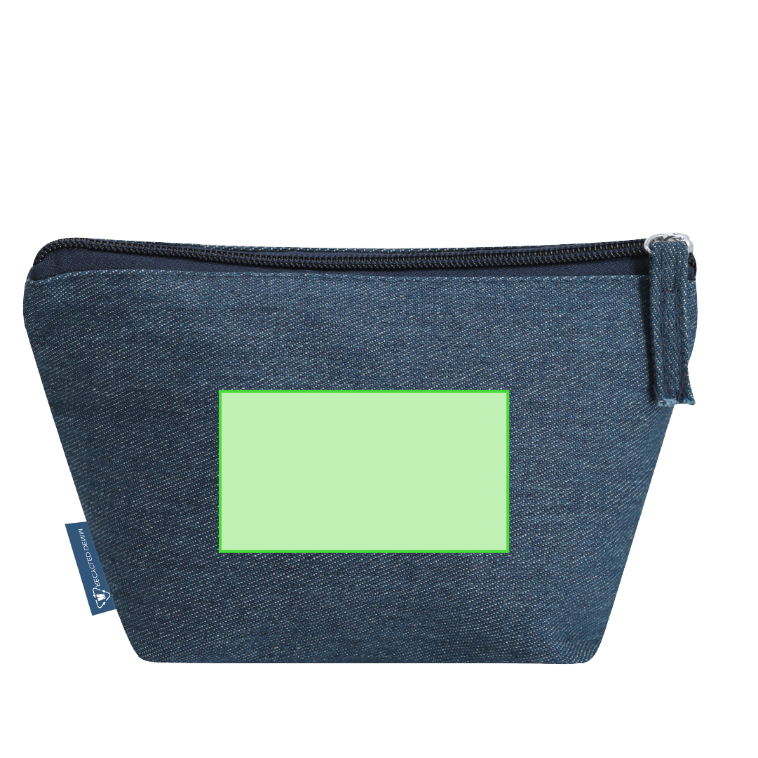 Neceser de tejido vaquero reciclado denim sostenible con cremallera