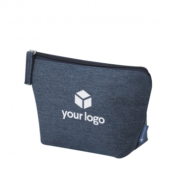 Neceser de tejido vaquero reciclado denim sostenible con cremallera