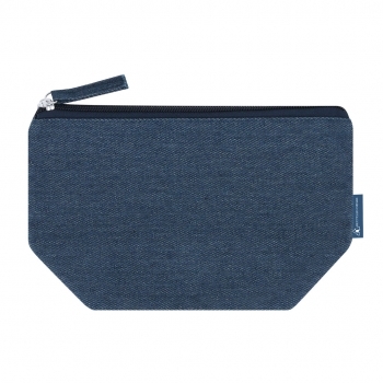 Neceser de tejido vaquero reciclado denim sostenible con cremallera