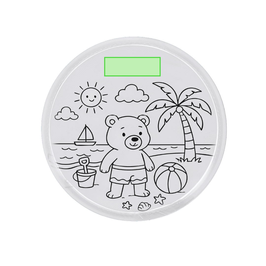 Frisbee de non-woven para colorear con dibujo y 5 ceras incluidas