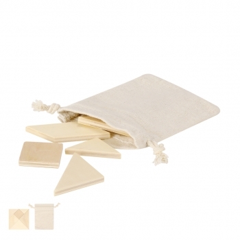 Puzzle de madera 7 piezas con funda algodón cuerdas ajustables