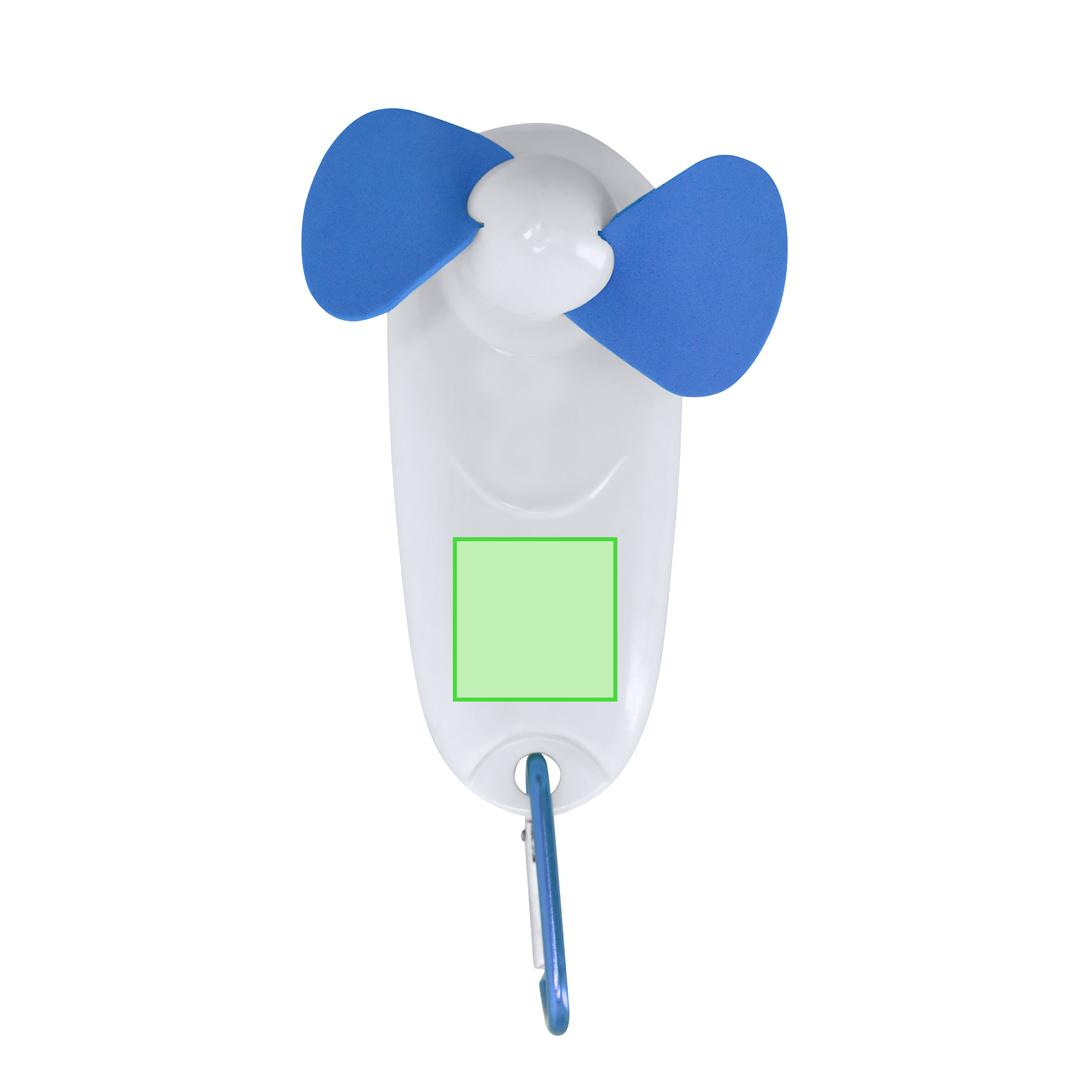 Ventilador ABS acabado brillante aspas EVA con linterna LED 2 pilas AA