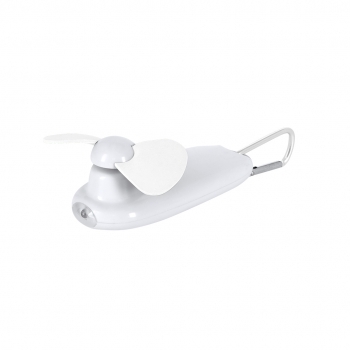 Ventilador ABS acabado brillante aspas EVA con linterna LED 2 pilas AA
