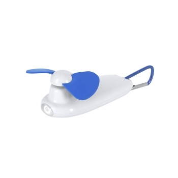 Ventilador ABS acabado brillante aspas EVA con linterna LED 2 pilas AA