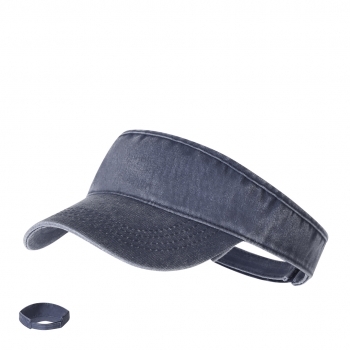 Visera de algodón efecto lavado con cierre ajustable de velcro