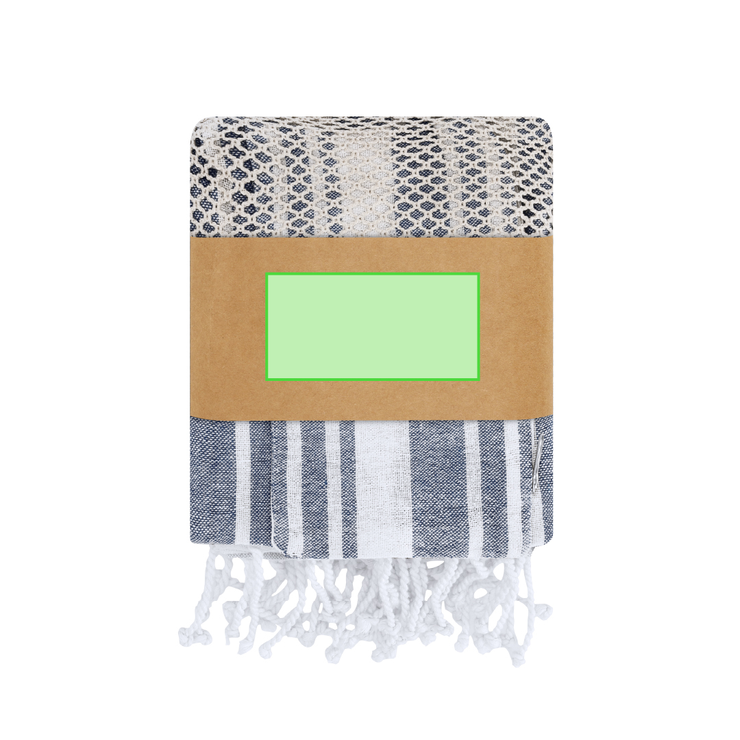 Set de bolsa, neceser y pareo en algodón 180 g/m² con diseño de rayas para escapadas vacacionales
