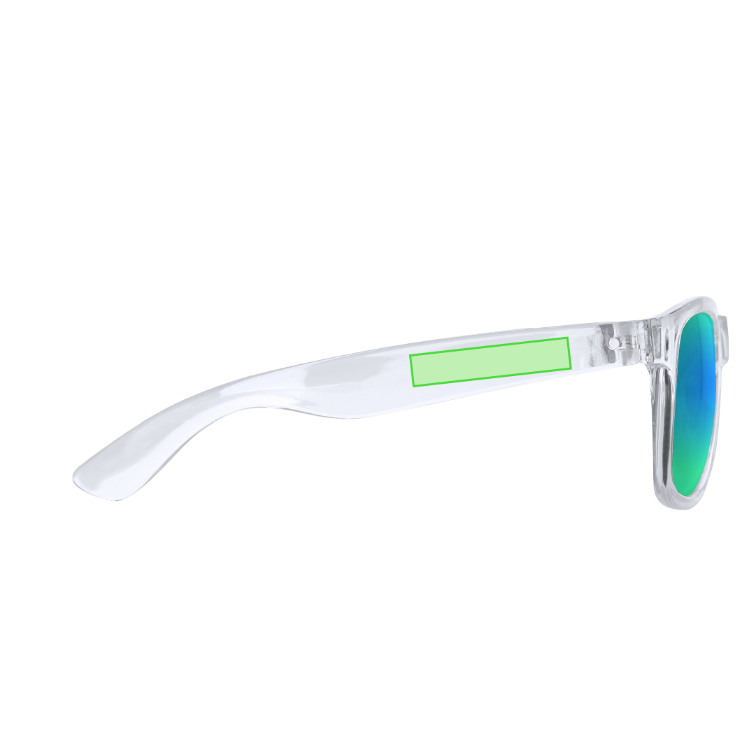 Gafas de sol UV400 con montura de diseño translúcido y lentes efecto espejo — novedad del catálogo
