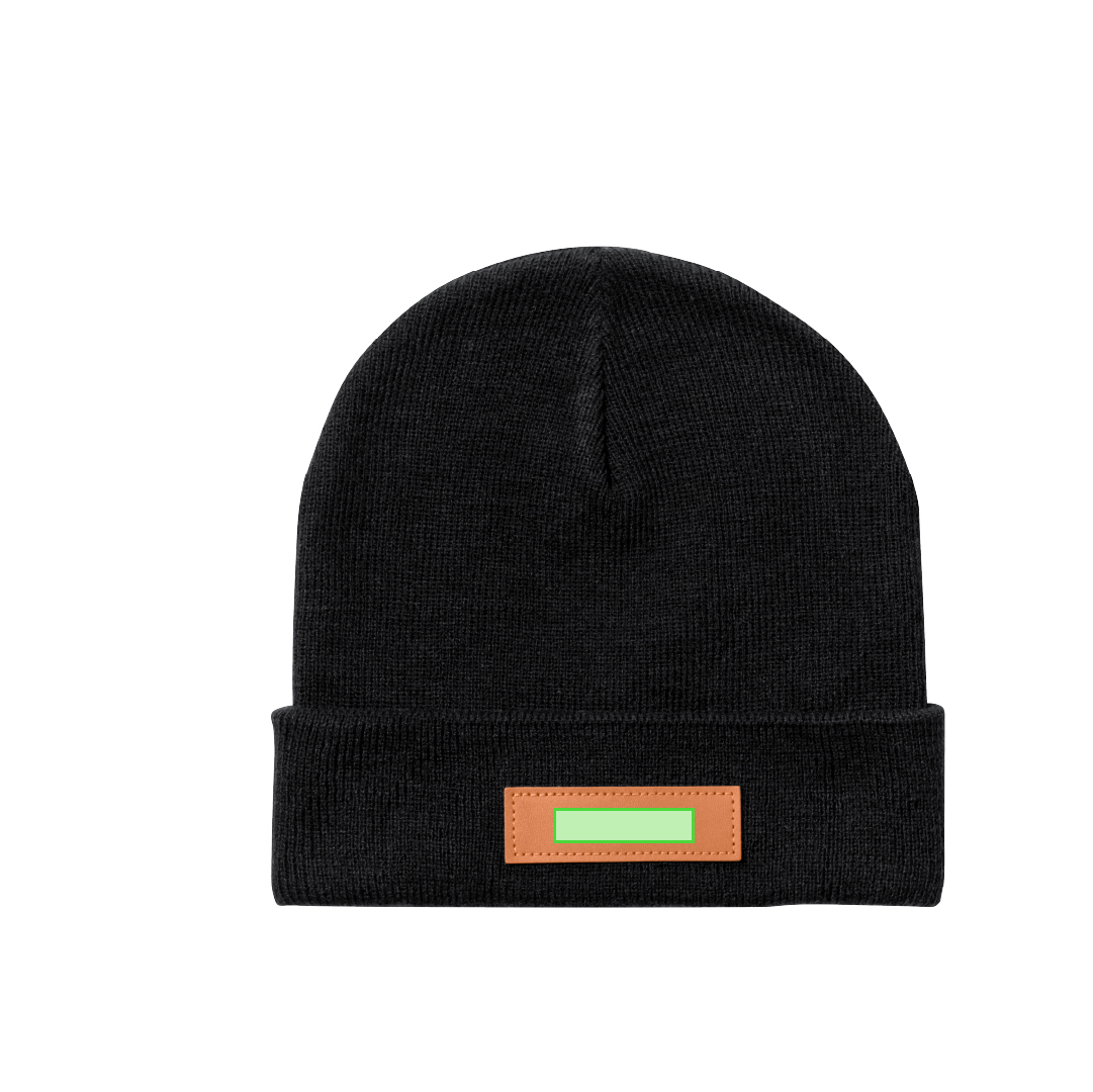 Set de 3 piezas: gorro, bufanda y guantes táctiles en acrílico con etiqueta cosida en PU — en elegante caja negra