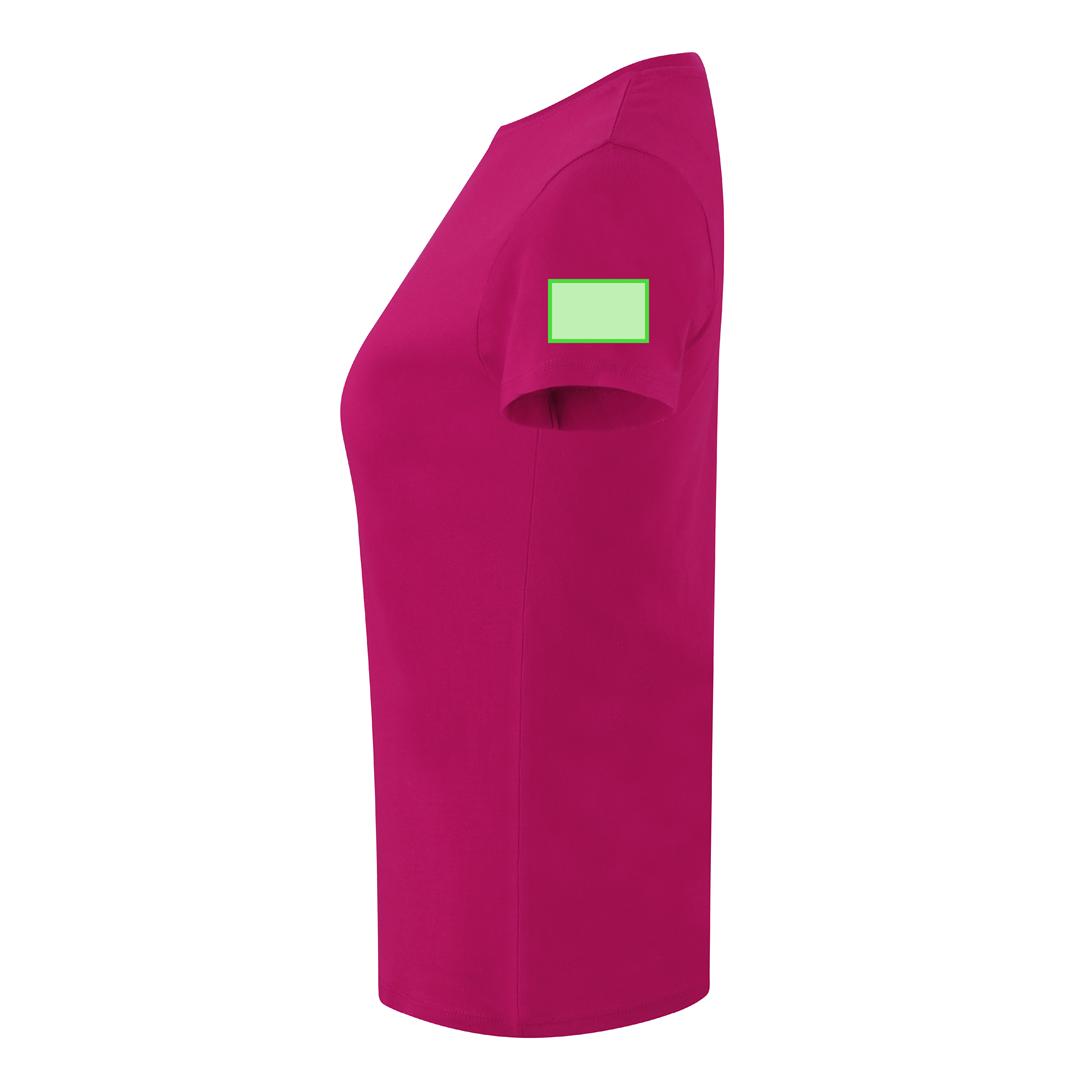 Camiseta Epika de mujer en color — 100% algodón Ring Spun 150 g/m², fit femenino con costuras laterales y cuello canalé 1x1