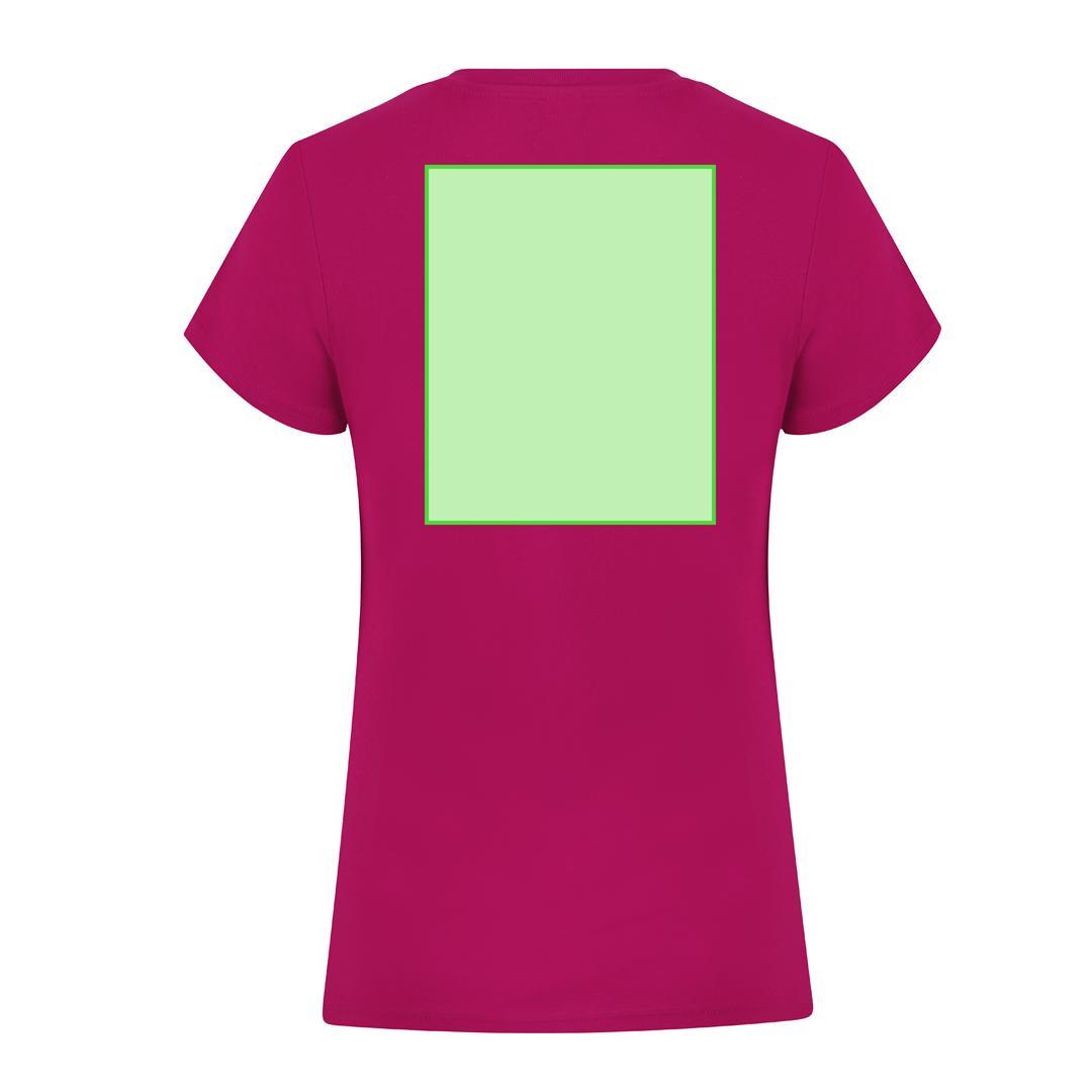 Camiseta Epika de mujer en color — 100% algodón Ring Spun 150 g/m², fit femenino con costuras laterales y cuello canalé 1x1