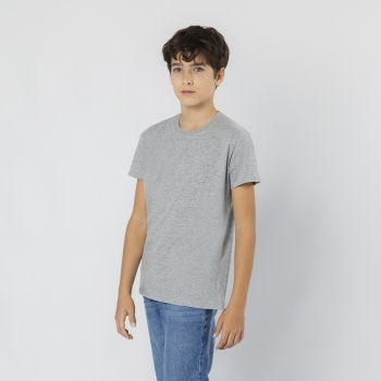 Camiseta Epika infantil unisex en color — 100% algodón Ring Spun 150 g/m², manga corta con costuras laterales y cuello canalé 1x1