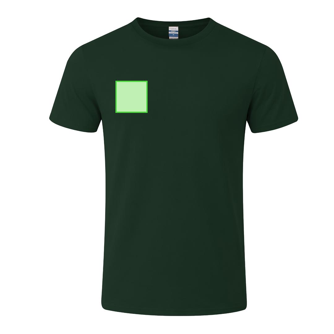 Camiseta Epika adulto en color — 100% algodón Ring Spun 150 g/m², tejido tubular con cuello canalé 1x1 y cubrecosturas