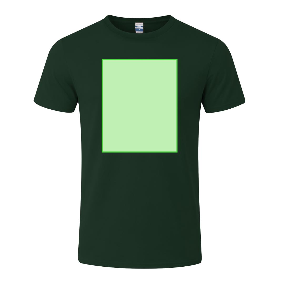 Camiseta Epika adulto en color — 100% algodón Ring Spun 150 g/m², tejido tubular con cuello canalé 1x1 y cubrecosturas