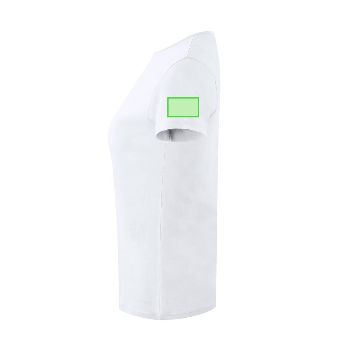 Camiseta Epika mujer blanca — 100% algodón Ring Spun 150 g/m², fit femenino con costuras laterales y cuello canalé 1x1