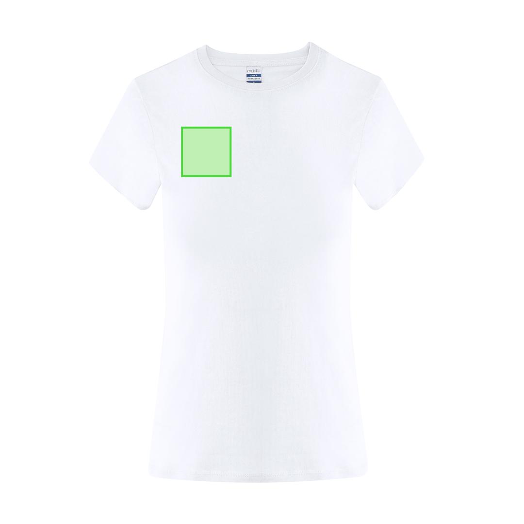 Camiseta Epika mujer blanca — 100% algodón Ring Spun 150 g/m², fit femenino con costuras laterales y cuello canalé 1x1